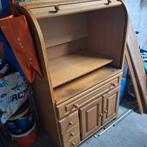 Blank eiken bureau / computerkast, Ophalen, Gebruikt