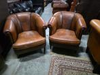 2 Vintage Schapenleren Fauteuils + BEZORGING GRATIS