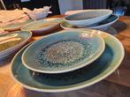 new handmade blauw-groen-wit design glazuur 18delig servies, Ophalen