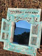 Shabby/Bali/Houtsnijwerk/Luik/Ibiza/India/Spiegel, Antiek en Kunst, Ophalen of Verzenden