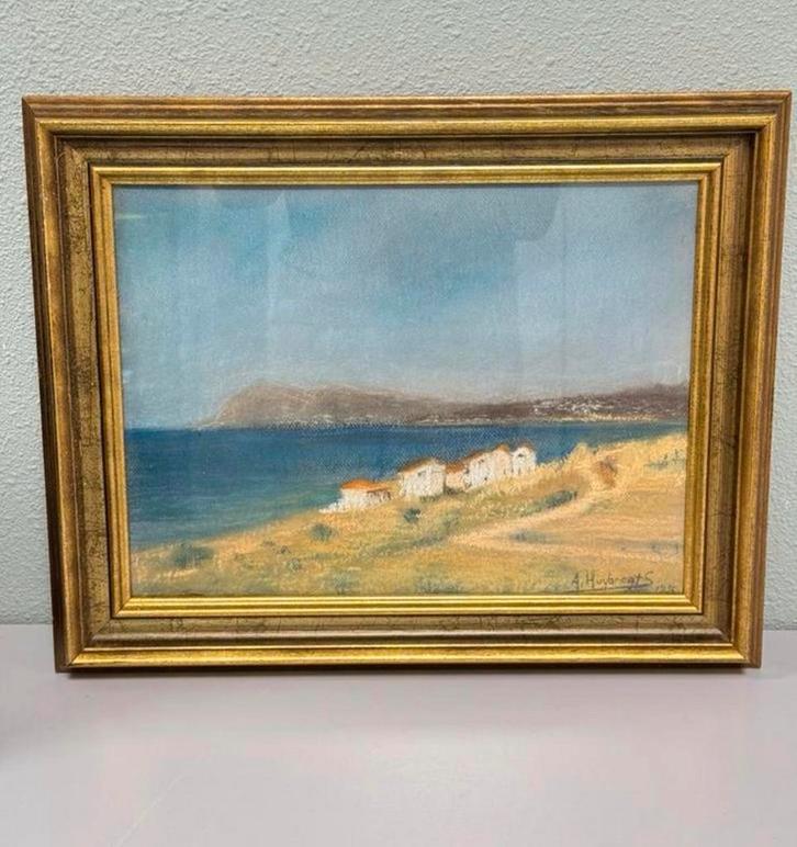 A. Huybregts 1996 vintage Schilderij kustlandschap kust art, Antiek en Kunst, Kunst | Schilderijen | Klassiek, Ophalen of Verzenden
