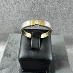Gouden Ring | 18k* | 6,1g | bicolor |briljant| 19,5 | 393029, Sieraden, Tassen en Uiterlijk, Ringen, Gebruikt, 19 tot 20, Ophalen of Verzenden