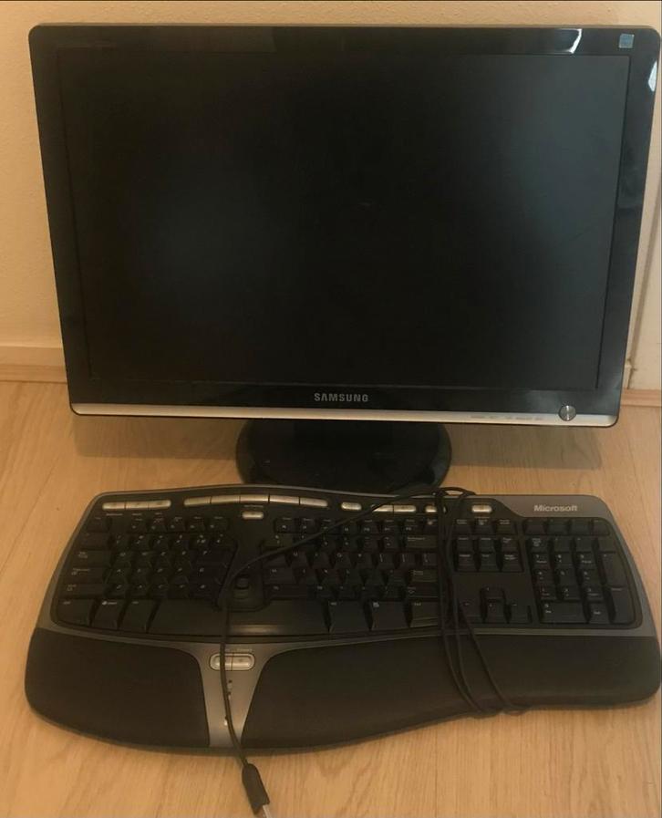 Samsung SyncMaster 223BW + Microsoft Ergonomic Keyboard, Computers en Software, Monitoren, Gebruikt, 60 Hz of minder, DVI, TN