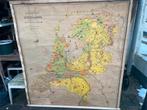 Oude landkaart nederland 1955, Antiek en Kunst, Ophalen, Aardrijkskunde