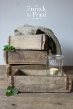 Oude brocante houten steenmal *Pronck & Praal*, Ophalen of Verzenden