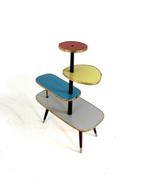 Vintage XL plantentafel ‘60, Vintage retro buisframe design rotan webbing papercord deens, Ophalen of Verzenden, Zo goed als nieuw