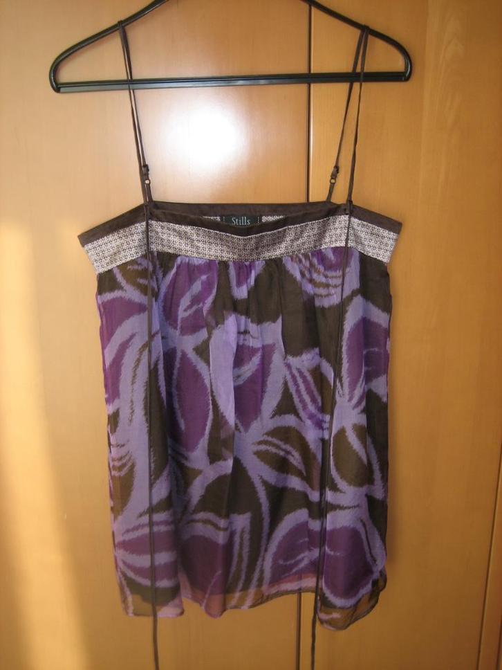 Schattig zuiver zijden gebloemd tuniekje STILLS 40 Snazzeys, Kleding | Dames, Blouses en Tunieken, Nieuw, Maat 38/40 (M), Paars