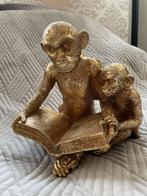 Gouden beeldje van 2 aapjes, Verzamelen, Beelden en Beeldjes, Nieuw, Ophalen of Verzenden, Dier