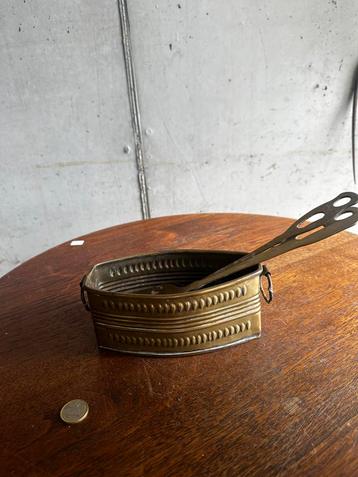 Vintage messing buffet-/fondue set – 4-delig beschikbaar voor biedingen