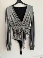 Zilverkleurige Bodysuit - Lange Mouw, Ophalen of Verzenden, Zo goed als nieuw, Lange mouw, Maat 36 (S)