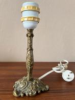 Messing tafellamp nachtkastje bloemmotief vintage retro, Huis en Inrichting, Ophalen of Verzenden, Zo goed als nieuw, Minder dan 50 cm