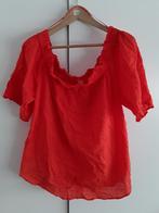 H&M Rode Blouse Met Brede Hals en Polkadotts Maat 48, H&M, Verzenden, Maat 46/48 (XL) of groter, Nieuw