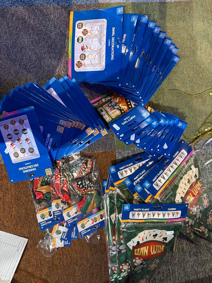 Casino Feestversiering Compleet Pakket, Hobby en Vrije tijd, Feestartikelen, Nieuw, Versiering, Overige, Ophalen of Verzenden