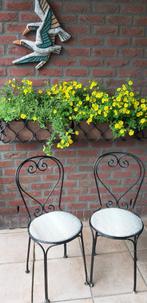 2 smeedijzeren tuinstoeltjes, Tuin en Terras, Tuinstoelen, Ophalen, Gebruikt, Metaal