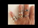 Verschillende Design 7 Zilveren Ringen /Stenen/Kleinematen!, Verzenden, Zilver, Ring, Met edelsteen