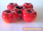 retro vintage mid century jaren 70 Goebel kandelaar rood, Ophalen of Verzenden, Keramiek of Aardewerk