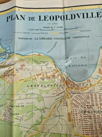 Landkaart leopoldville Belgisch Kongo  beschikbaar voor biedingen