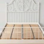 Ikea Leirvik bed met lattenbodem en matras, Ophalen, Gebruikt, Wit, Romantisch
