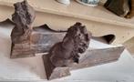 Antieke Franse gietijzeren haardijzers
38 cm lang, Ophalen