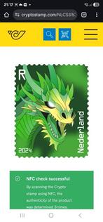 Cryptostamp groen, Postzegels en Munten, Ophalen of Verzenden, Na 1940, Postfris