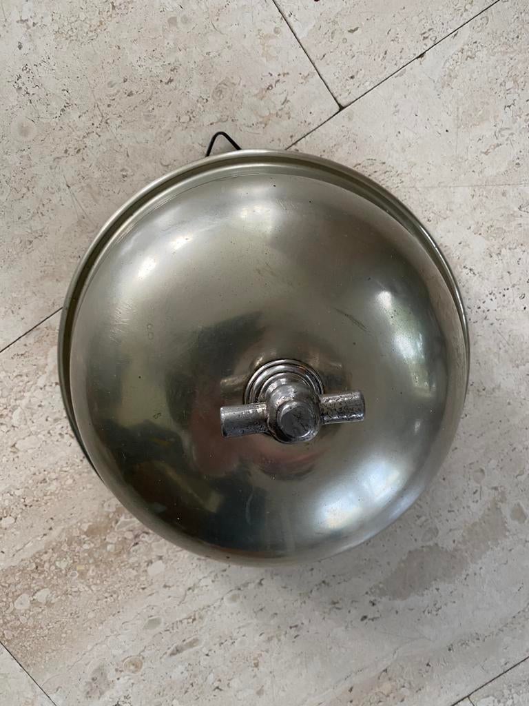 Antieke Zilvertin Closche met handgreep ca 1880, Antiek en Kunst, Ophalen of Verzenden