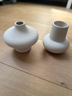 Witte Design Vazen - Set van 2, Wit, Aardewerk of Porselein, Nieuw, Ophalen of Verzenden