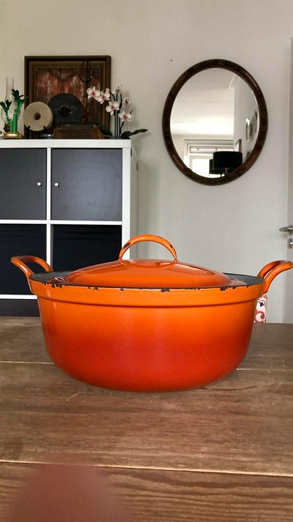 Gietijzeren dru pan, Huis en Inrichting, Keuken | Potten en Pannen, Zo goed als nieuw, Koekenpan of Braadpan, Gietijzer, Inductieplaat