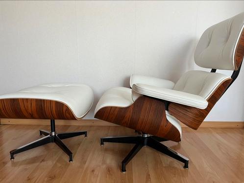 Lounge chair xl replica wit palissander ottoman, Huis en Inrichting, Fauteuils, Ophalen of Verzenden