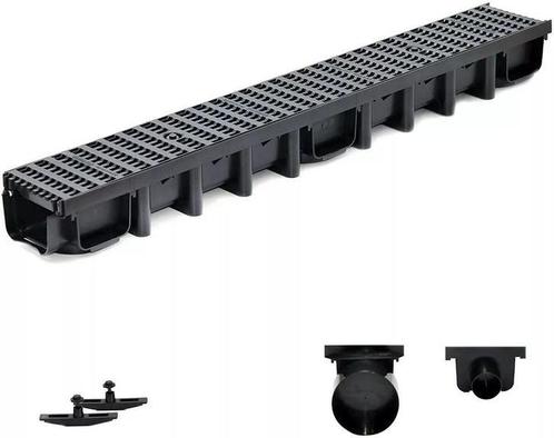 B125 20 meter 148mm afvoergoten met kunststof rooster (grijs, Doe-het-zelf en Verbouw, Buizen en Afvoer, Nieuw, Afvoer, Pvc, 6 meter of meer