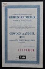 Schippers'Oliefabrieken - 's-Gravenhage / Vlaardingen - 1917, Postzegels en Munten, Aandelen en Waardepapieren, Ophalen of Verzenden