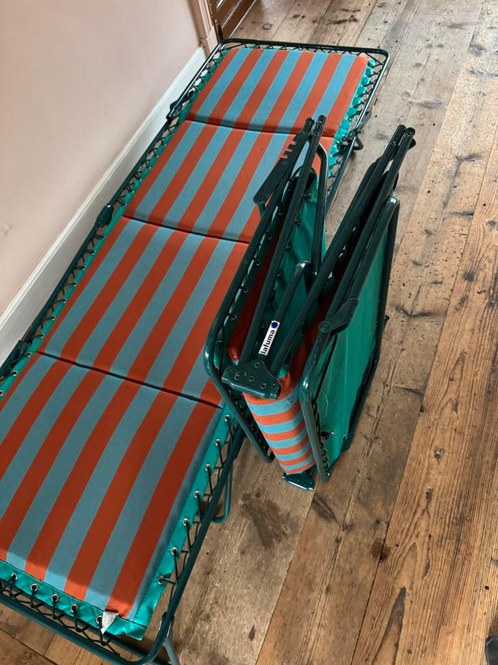 Twee Lafuma Strandstoelen / Stretchers, Tuin en Terras, Hangmatten, Gebruikt, Eenpersoons, Inklapbaar, Binnen, Ophalen