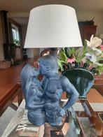 Vintage brocante lamp glasvezel grijs man vrouw '80 in love, Ophalen of Verzenden