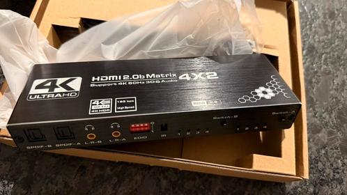 HDMI 2.0 MATRIX SWITCH 4X2 4K 3D EDID 60Hz AFSTANDSBEDIENING, Audio, Tv en Foto, Professionele Audio-, Tv- en Video-apparatuur