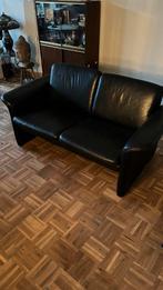 Lederen bankje zwart, 150 tot 200 cm, Tweepersoons, 75 tot 100 cm, Ophalen of Verzenden