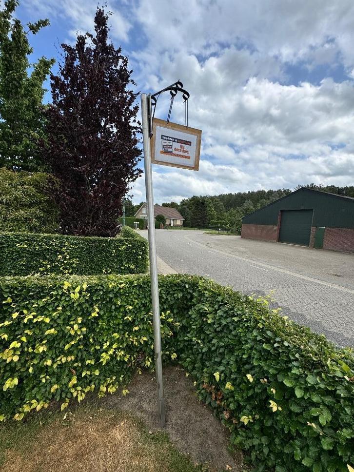 Uithang paal GEHEEL VAN RVS flexibel te plaatsen, Tuin en Terras, Palen, Balken en Planken, Nieuw, Palen, 180 tot 250 cm, Ophalen