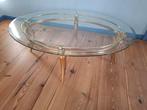 Prachtige vintage ovalen salontafel. Jaren '70., Ophalen, 100 tot 150 cm, Vintage, 50 tot 100 cm