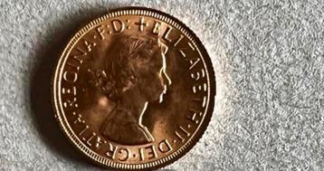 Gouden Sovereign Queen Elizabeth Young head beschikbaar voor biedingen