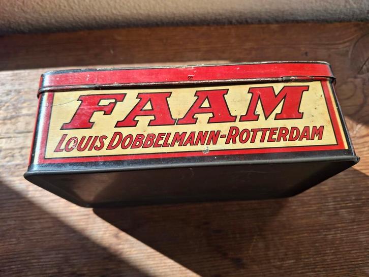 Vintage tabakblik van Faam Rotterdam, Verzamelen, Blikken, Gebruikt, Overige, Ophalen of Verzenden