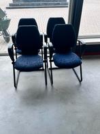 4 Blauwe Kantoorstoelen, Huis en Inrichting, Stoelen, Gebruikt, Blauw, Ophalen of Verzenden, Vier