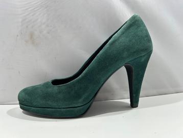 Selected, maat 39 plateau pumps van groene suède beschikbaar voor biedingen