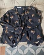 Zwarte Costes blouse met panters maat M, Ophalen of Verzenden, Zo goed als nieuw, Zwart