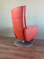 Zo goed als nieuwe oranje leren relax fauteuil / relax stoel, Huis en Inrichting, Fauteuils, Ophalen, Nvt, Nvt, Nvt