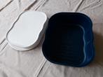 Grote  Broodtrommel - Tupperware Blauw/Wit, Ophalen, Gebruikt, Wit, Bus of Trommel