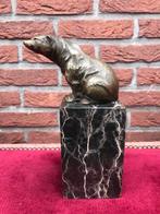 zittende beer, brons en marmer, Ophalen of Verzenden, Brons
