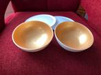 2 Tupperware schaaltjes + deksels wit met gouden binnenkant, Ophalen of Verzenden, Zo goed als nieuw, Wit, Schaal