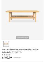 Salontafel massief dennenhout NIEUW, Ophalen, 100 tot 150 cm, Nieuw, 50 tot 100 cm