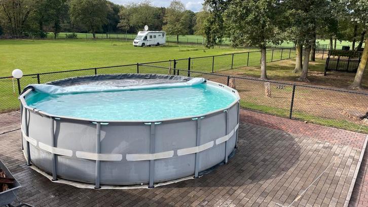 Zwembad 5,5 m diameter, 135 cm hoog met zandfilter en pomp, Tuin en Terras, Zwembaden, Gebruikt, Opzetzwembad, 120 cm of meer