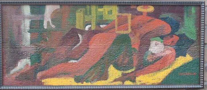 Frans Brandsen (1955), Vrijend stel.  Expressionistisch., Antiek en Kunst, Kunst | Schilderijen | Klassiek, Ophalen