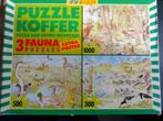 Puzzle koffer met 3 Fauna Puzzles.- foto's, Ophalen of Verzenden, 500 t/m 1500 stukjes, Zo goed als nieuw, Legpuzzel