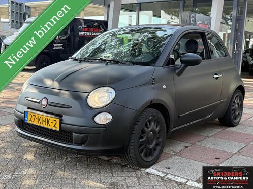 Fiat 500 1.2 Lounge Mat zwart automaat met open dak, Auto's, Fiat, Bedrijf, Te koop, ABS, Airbags, Airconditioning, Alarm, Bluetooth